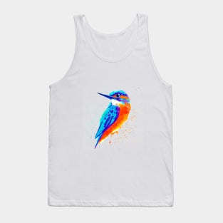 Kingfisher Watercolor Bird Tank Top